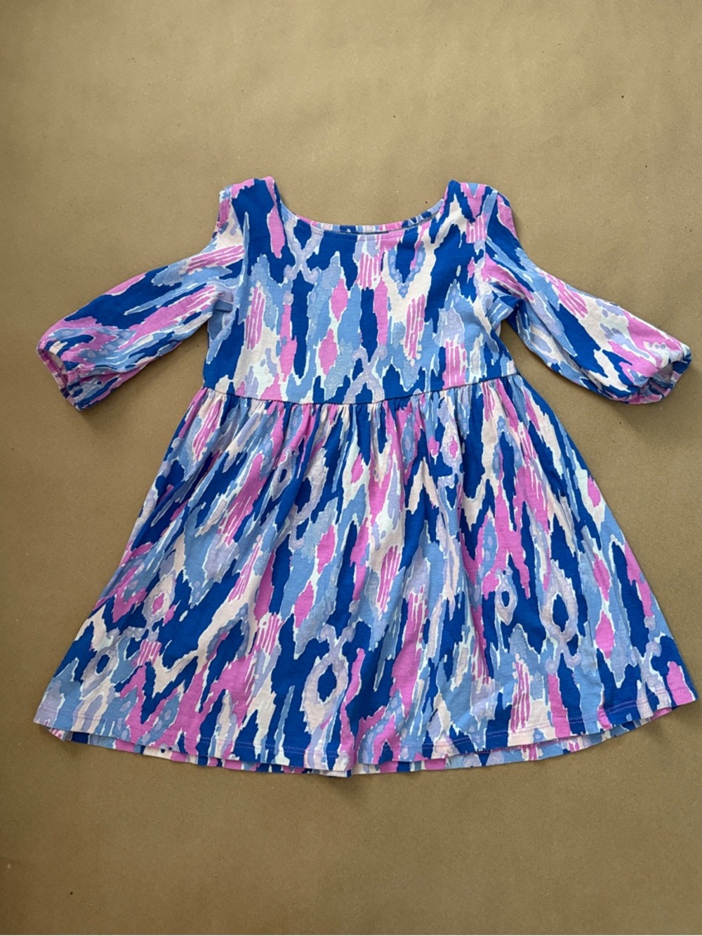 Lilly Pulitzer Girls Pink Blue White Abstract Print Dress Size 2-3